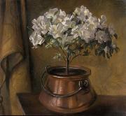 unknow artist, Fanny Inama von Sternegg 1927, Blumenstock in Kupferkessel